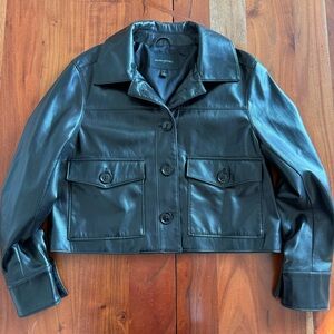 Banana Republic Black Faux Leather Jacket